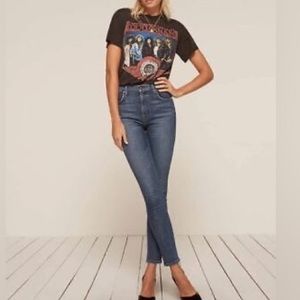 Reformation High & Skinny Jeans in Rhine (Raw Hem)
